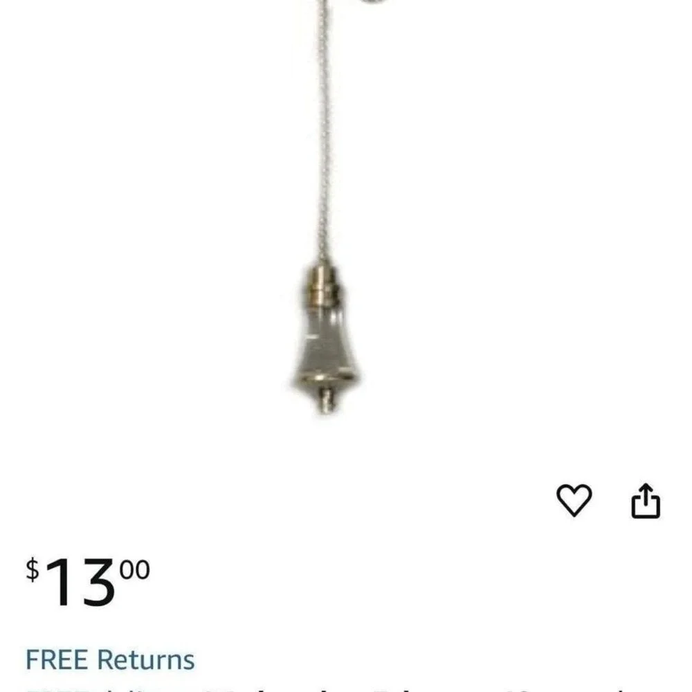 Harbor Breeze Pull Chain Unisex OS Clear New Glass Bell Polished Nickel 40405